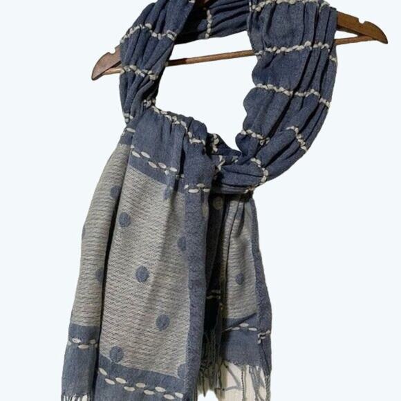 Conbipel Blue Fringe Scarf - Picture 6 of 15